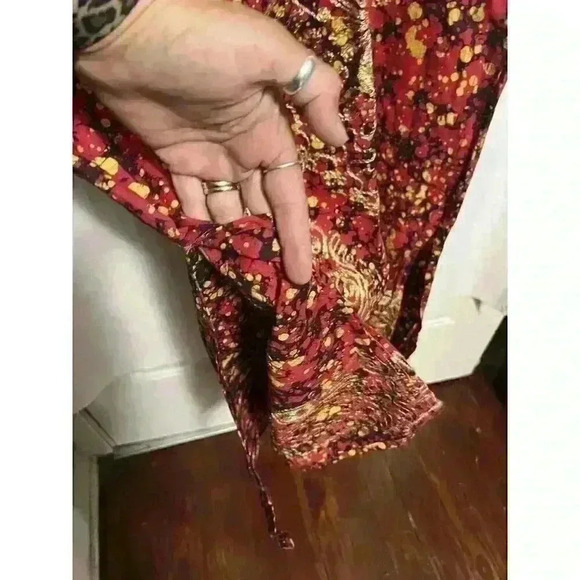 Red Blk Gold Women Kurti Kurta Ethnic Small Embroidered Tunic Dress Indian 0066 - Picture 7 of 8